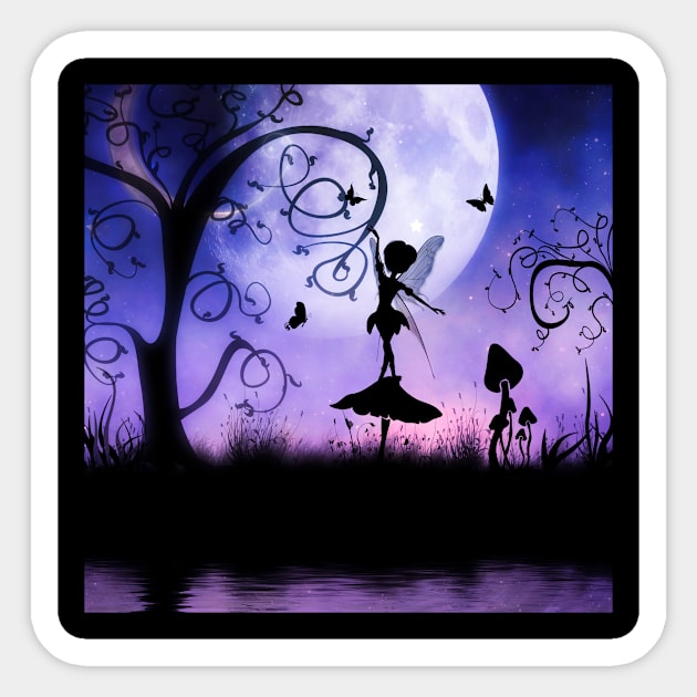 Cute fairy dancing in the night Sticker by Nicky2342